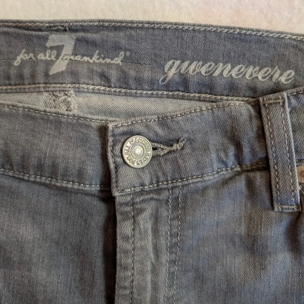 7 For All Mankind Gwenevere Grey Skinny Jeans Womens Size 31 Stretch Denim